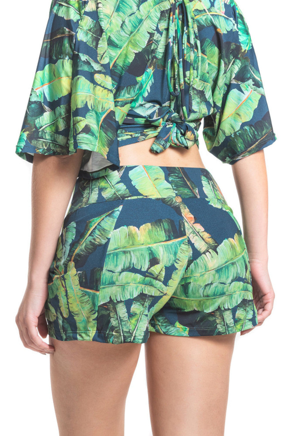 Saída de Praia Shorts com Bolso Estampado