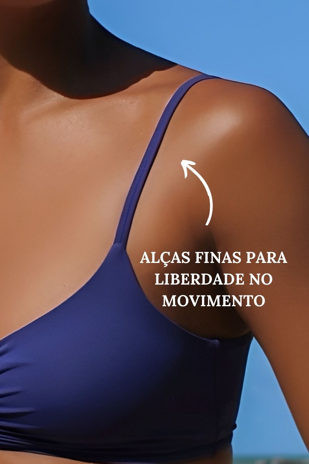 Top Fitness Alça Fina Franzido Lua Liso Beach Tennis