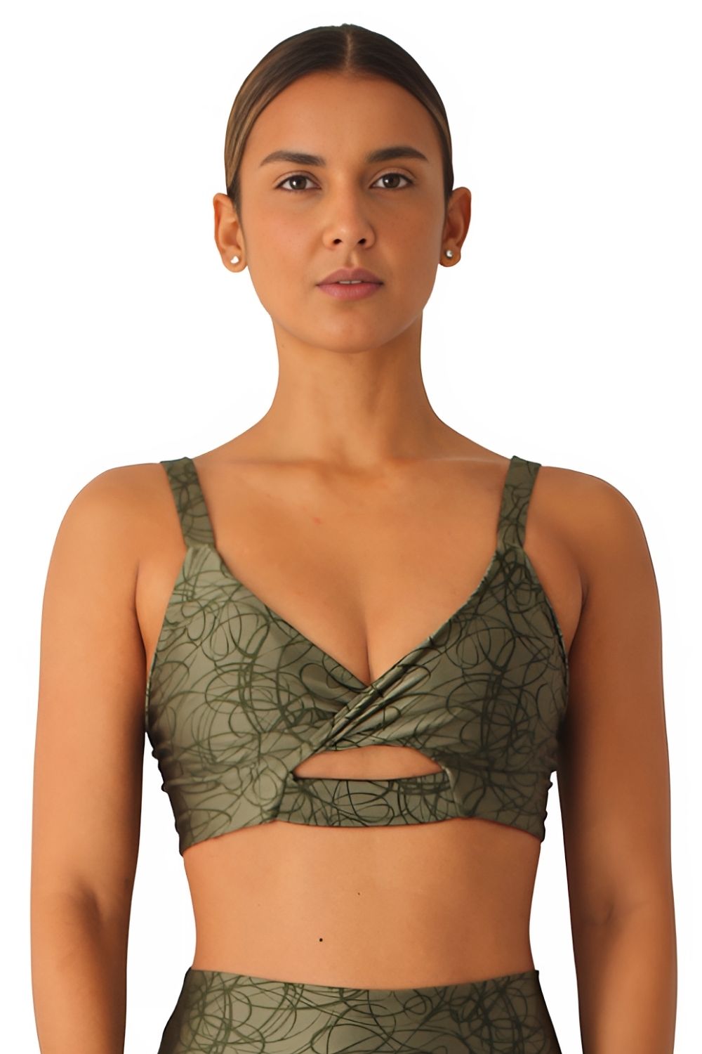Top Fitness Alça Grossa Pala Elástica Estampado