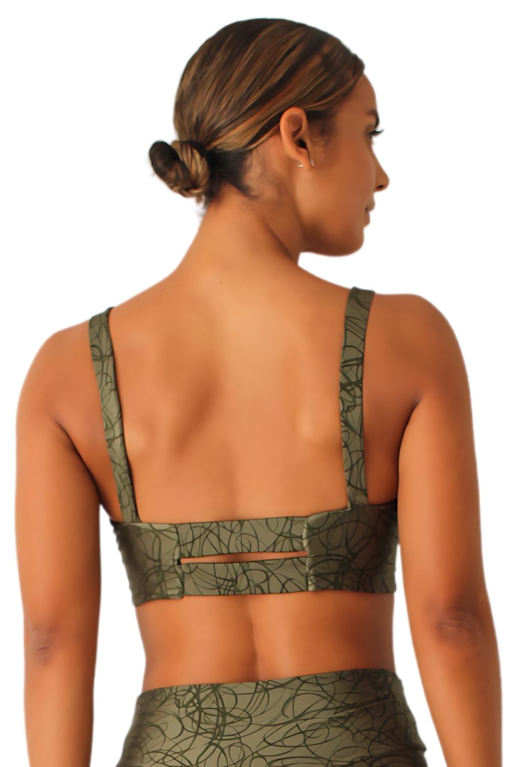 Top Fitness Alça Grossa Pala Elástica Estampado