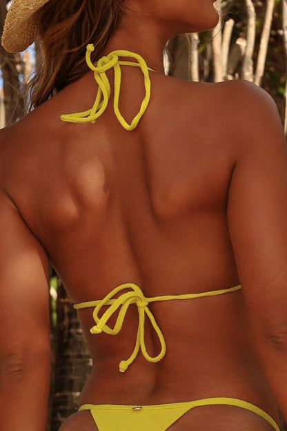 Top de Biquíni Cortininha com Detalhe em Costura e Bojo Removível