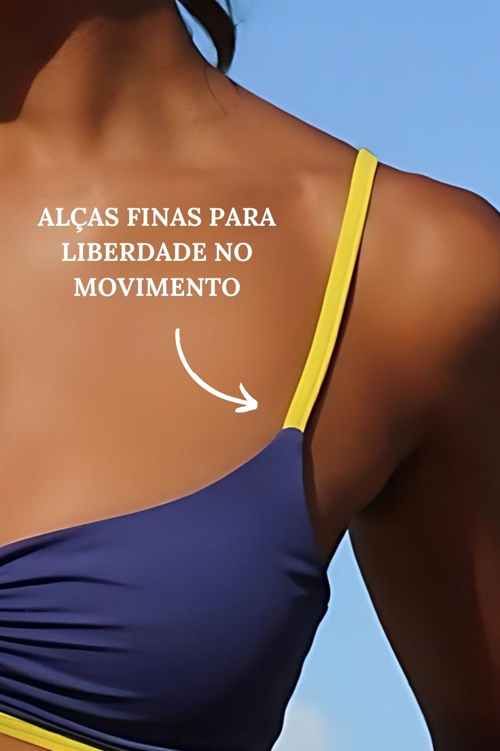 Top Fitness Alça Fina Franzido Lua Liso Beach Tennis